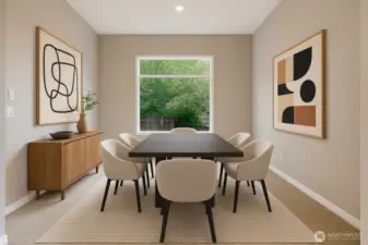 virtually staged dining room