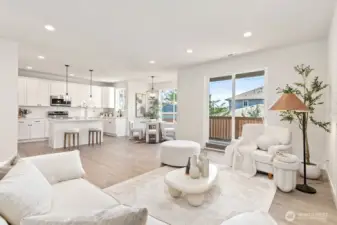 Interior photo shown is from a similar new construction home by the same builder. Fixtures, flooring, floor plan, and finishes are representative and may differ from the home currently under construction.