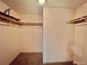 Walk in closet is huge