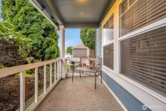 Private front porch allows you to sit and have your morning coffee in peace.