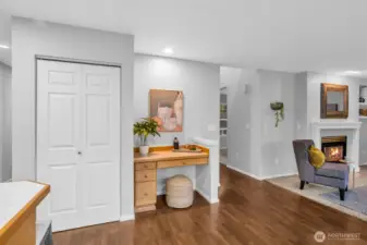 Pantry and desk area.