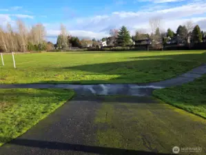Community park, jogging track, baseball field and soccer field.