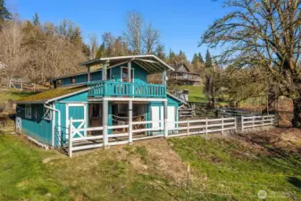 3 stall barn with separate tack room and hay storage