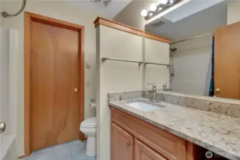 ensuite bathroom with toilet and another shower. This bathroom accessible to 2nd bedroom on this floor across the hall