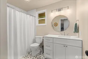 Remodeled full bathroom.