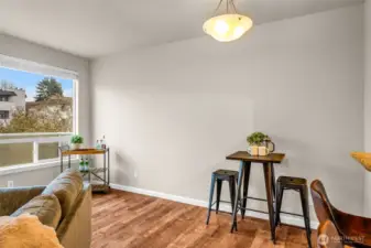 Usable space for larger table, or desk etc.