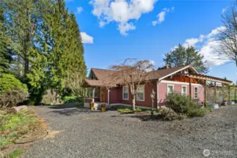 Front covered entry to main home