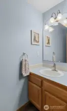Main floor half bath near front door