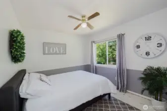1 of 2 bedrooms on main level.