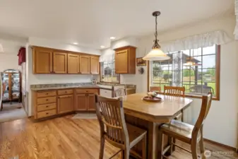 Eating nook off kitchen, leads to backyard