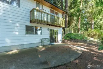 Large patio with access from daylight basement