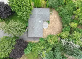 Aerial view of home and property.