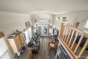 View looking down from loft