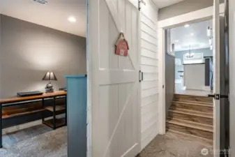 Downstairs bonus/flex room w/barn door for privacy