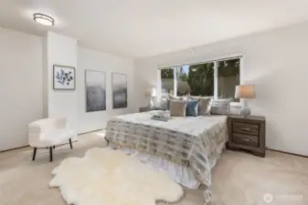 Spacious master bedroom with 2 closets (one walk in and one regular)