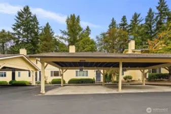 Carport right outside your townhouse