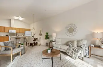 Living room is open to the kitchen which is great for entertaining guests.