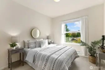 Second bedroom also offers southern exposure and ample closet space.