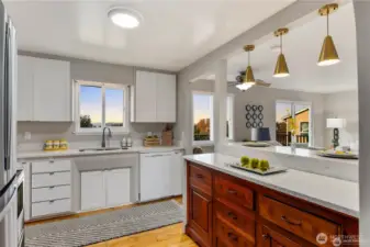 Another view of the spacious open kitchen