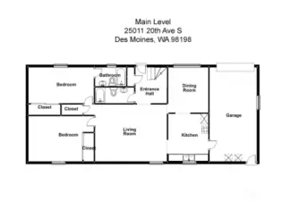 Upstair Layout 2 bedrooms/1 full bath