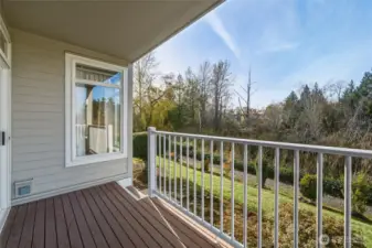 Deck overlooking the Greenspace