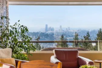 Living room picture window frames DT Seattle.