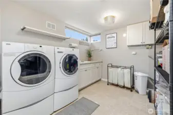 Lower level laundry room.