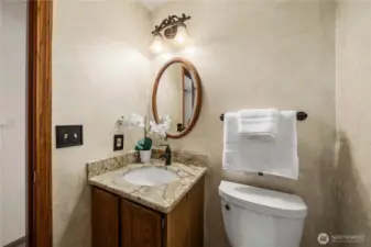 Guest bath on main level.