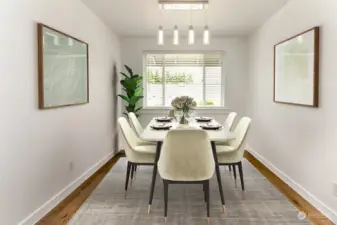 Dining room with virtual staging