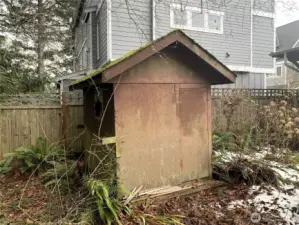 Garden shed and storage shed.