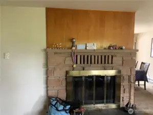 The fireplace with heatilators.