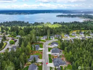 Aerial view looking east to Dyes inlet