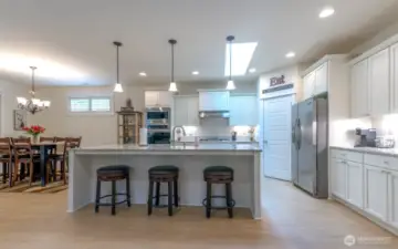 Kitchen-Sink in Large Island with lots of room for bar stools