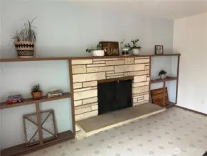Here is dining room fireplace without the cover.