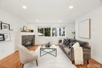 Large wall of windows let in lots of light