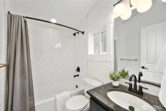Upgraded bath in the second bedroom