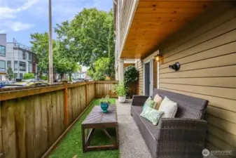 No need to mow with easy to maintain turf yard