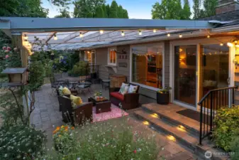The perfect home to entertain or enjoy the sounds of Thornton Creek.
