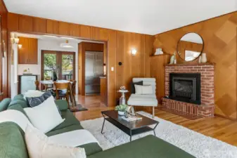 Easy flow from the living room to the kitchen blends the indoors with outdoors.