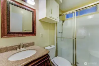 2nd bathroom with walk in shower.