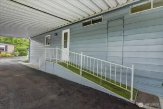 Easily fit 2+ vehicles in attached carport.