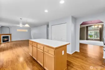 Another angle of the kitchen shows off the extra storage in the bar and also a large pantry