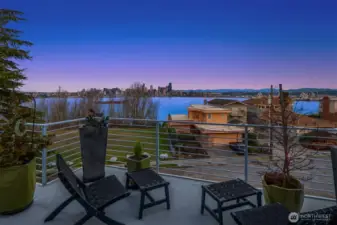 morning coffee or evening beverage on the private deck off the primary. Sunset light reflects off the city making for gorgeous evenings.