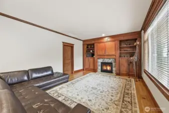 Custom solid-wood cabinetry with rich crown molding.