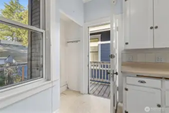 Closet and door to back deck