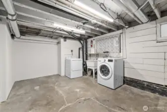 Basement with washer + dryer