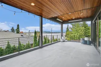 Whether savoring the views or entertaining guests, this covered patio also features built-in heaters for cozy winter nights.