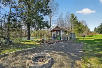 Lake access with small dock. Gone Fishin!