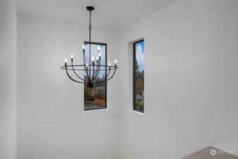 Clean architectural lines and unique fixtures throughout.