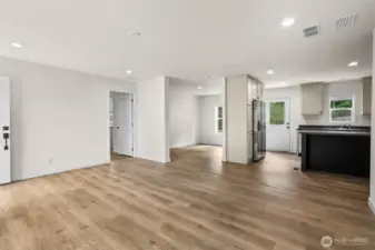 Functional split floor plan